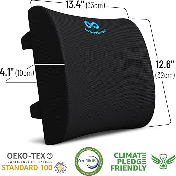 Everlasting Comfort Lumbar Support Pillow & Back Stretcher for Lower Back Pain Bundle - Adjustable Back Stretching Device for Spine Decompression - Office Chair Back Support for Gaming, Car, Couch
