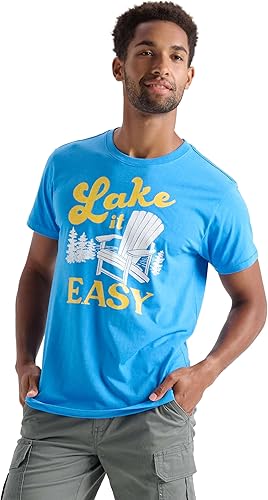 Little Blue House by Hatley Men's Graphic Tee, Lake It Easy, XX-Large