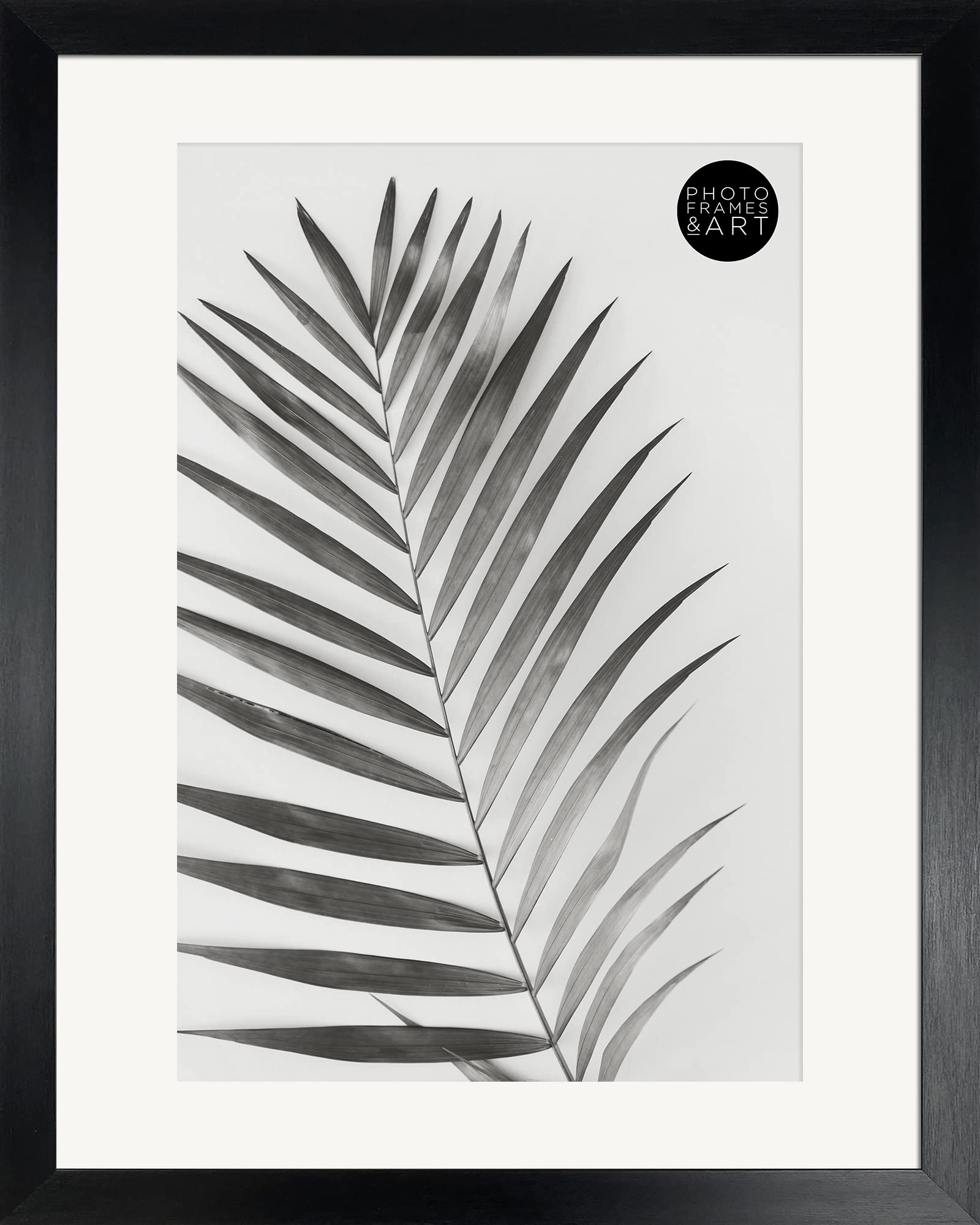 pf+a REAL GLASS 16x12 For 12x8 Photo Frame - Glass Window - 12x8 (30x20cm) Frame With Mount / 16x12 Oxford Black For 12x8 Picture Frame