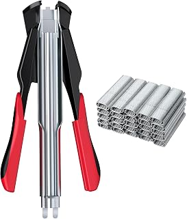 Proster Manual Hog Ring Plier Kit - Hog Ring Gun with 2500pcs Galvanized Steel Hog Rings for Auto Feed Fence Fastener Staple Plier Nailer for Pigpen Birdcage