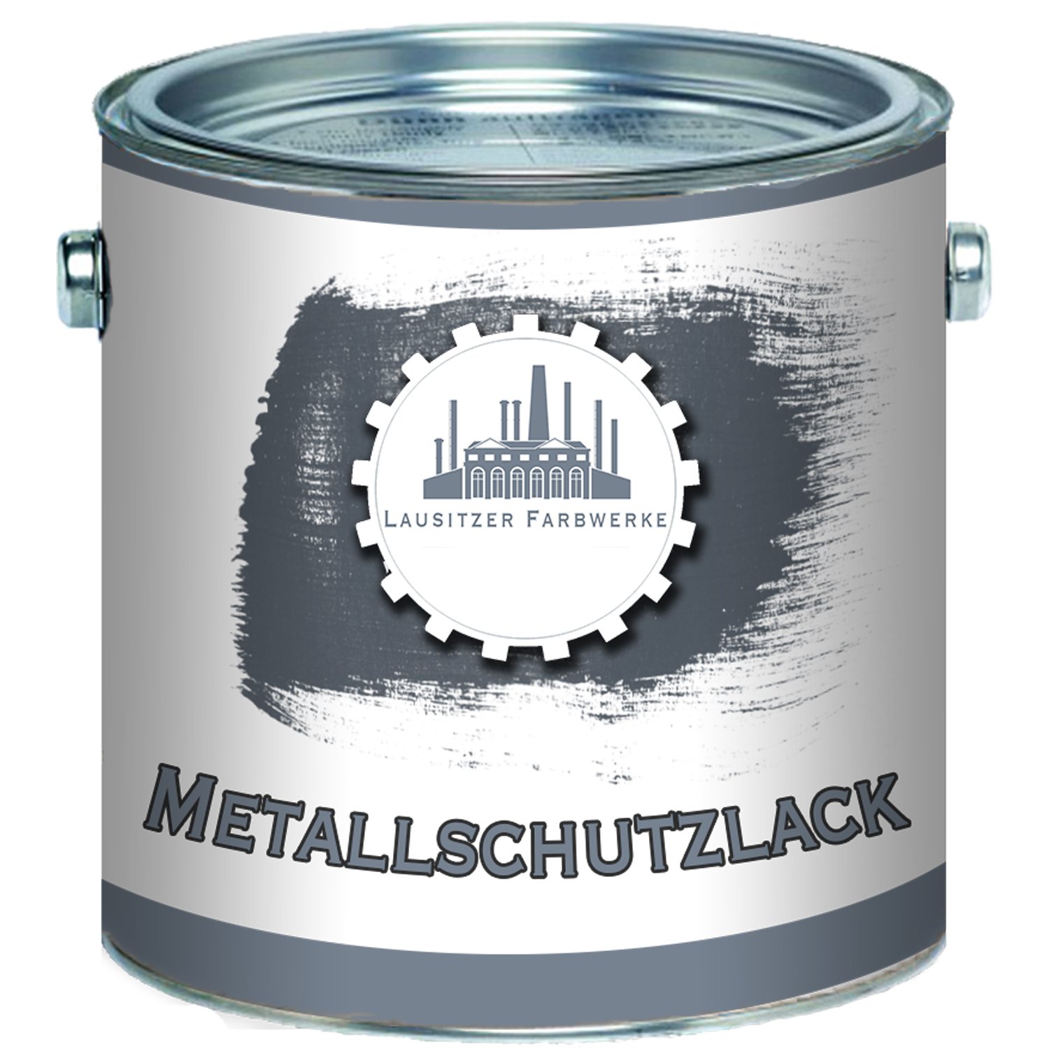 Lausitzer Farbwerke Metallschutzfarbe traditioneller Metallschutzlack Metallfarbe Metalllack perfekter Schutzlack für metallische Untergründe (1 L, Weiß (RAL 9010))