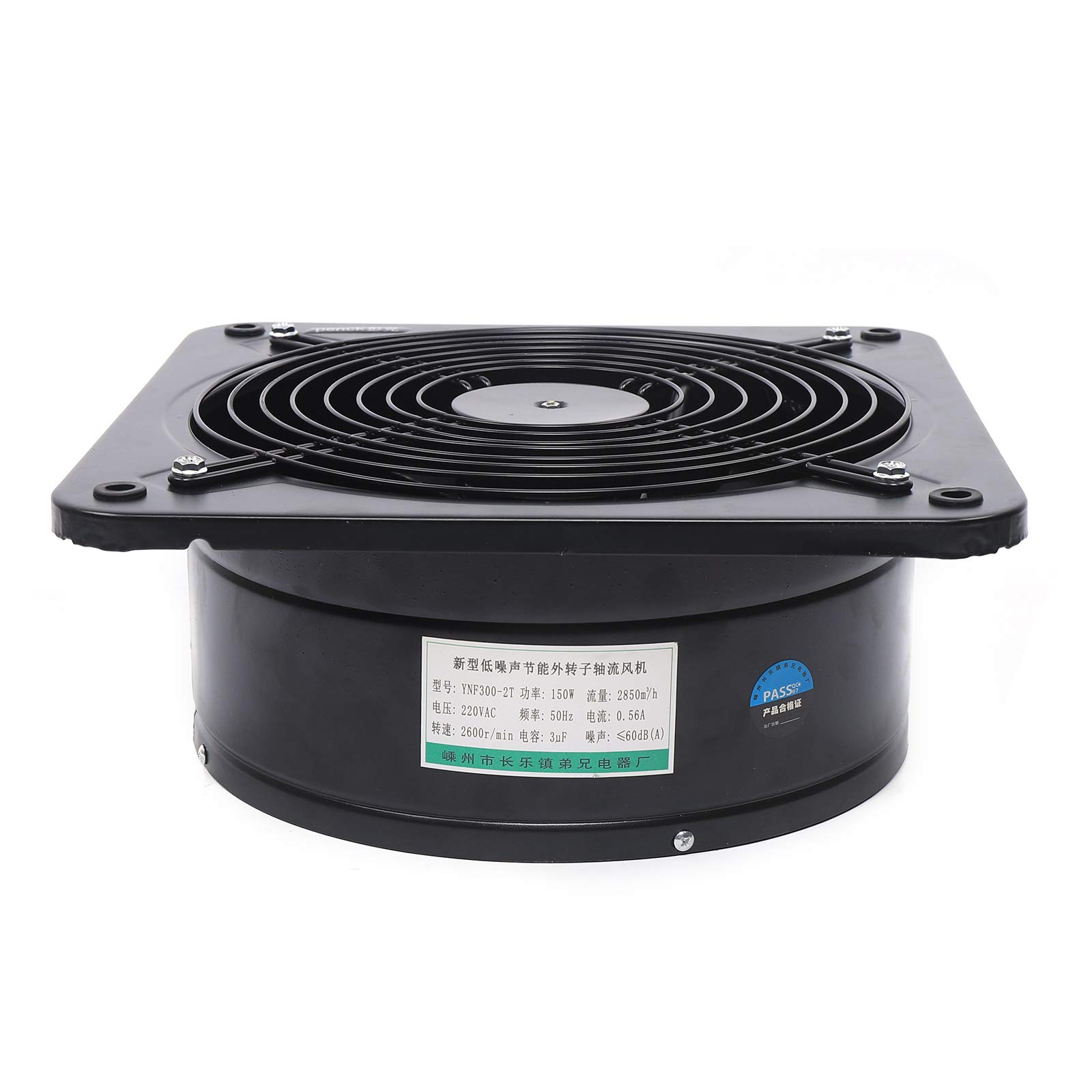 Ventilador de tubo extractor de cocina con aspas integradas, funcionamiento silencioso para cocina, pasillo, oficina, tienda, 35 x 35 x 13 cm, 2850 m3/h (HGXLE)