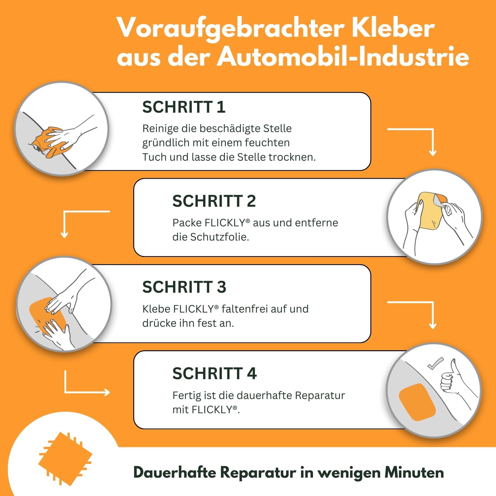 Flickly Selbstklebende Reparatur Flicken | LKW, Anhnger, Zelt, Markisen,  Camping, Sonnenschirme, Pool | in vielen Farben erhltlich | 10cm x 10cm |  Smaragdgrn : Amazon.de: Garten