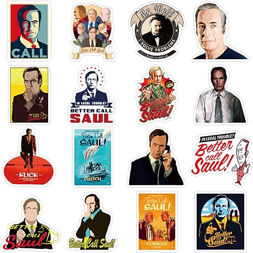 Miniatura 4 de Divertidas calcomanías de TV Saul para laptop de adultos, 50 unidades, calcomanías de vinilo impermeables para botella de agua para adolescentes,