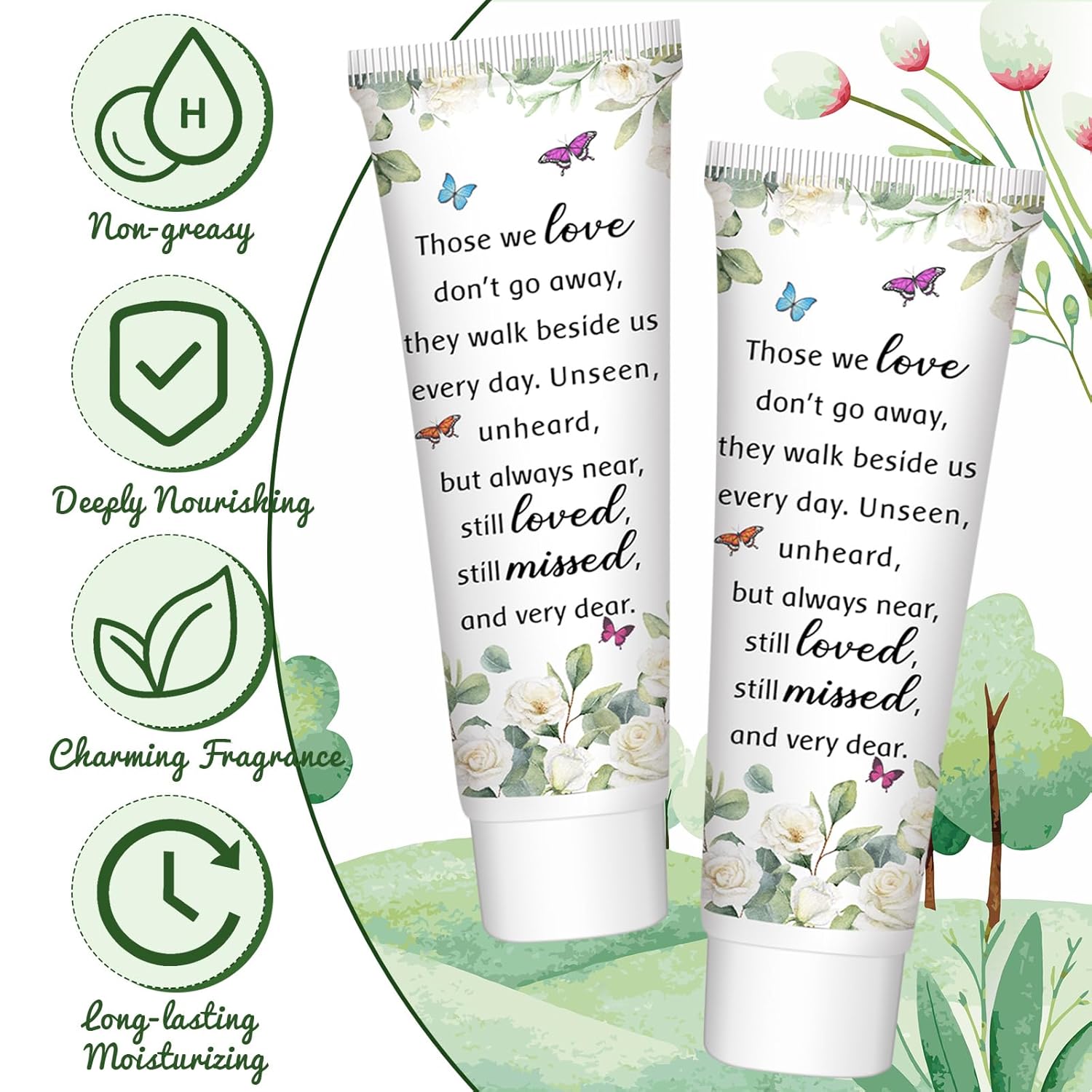50 Set/ 200 Pcs Funeral Favors Celebration of Life Favors Hand Cream Sets for Funeral Memorial Party Guest Thank You Return Hand Lotion Gifts(Eucalyptus, Flower)