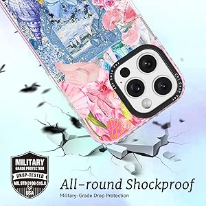 ChiCaseVer for iPhone 13 Pro Case, Coastal Vintage Collage Pattern, Military-Grade Drop Protection, Vintage Coastal Soft Slim TPU Protective Cover with Camera Protection for Women & Girls