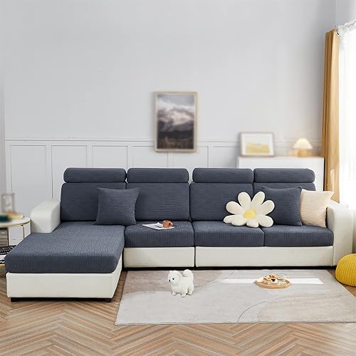 Vista 19 de Funda universal para sofá modular, fundas elásticas individuales para sofás, cojines de sofá de repuesto en forma de L, funda de asiento para sofás