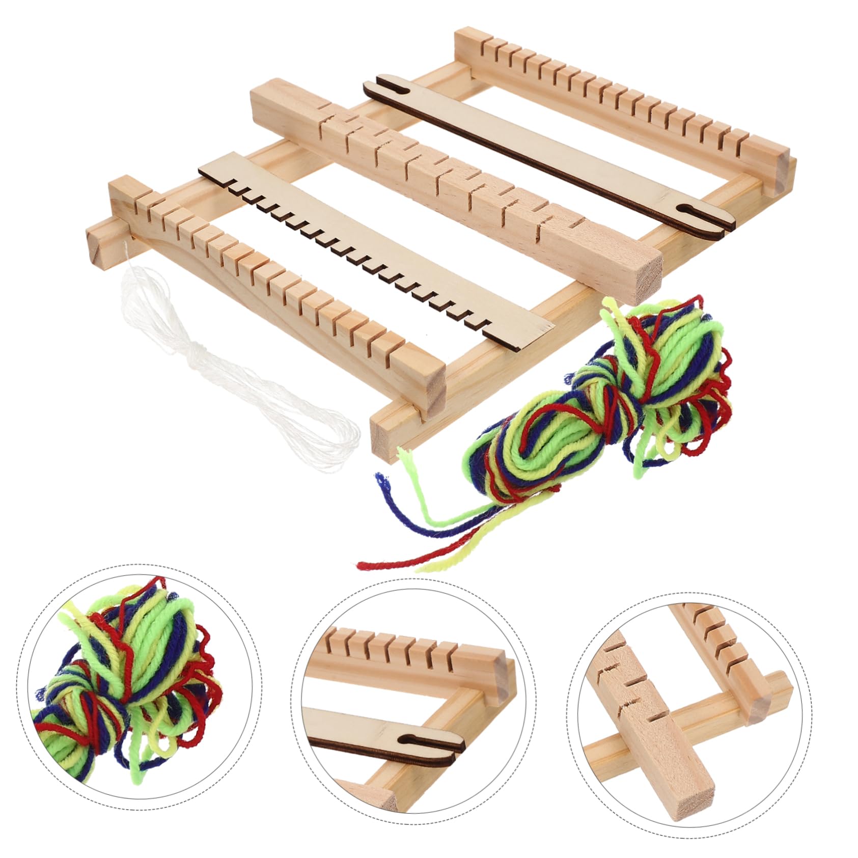 BELLIFFY 2pcs Wooden Loom Toys for Boys and Girls Knitting Kits DIY Weaving Tool Perfect for Creative Development