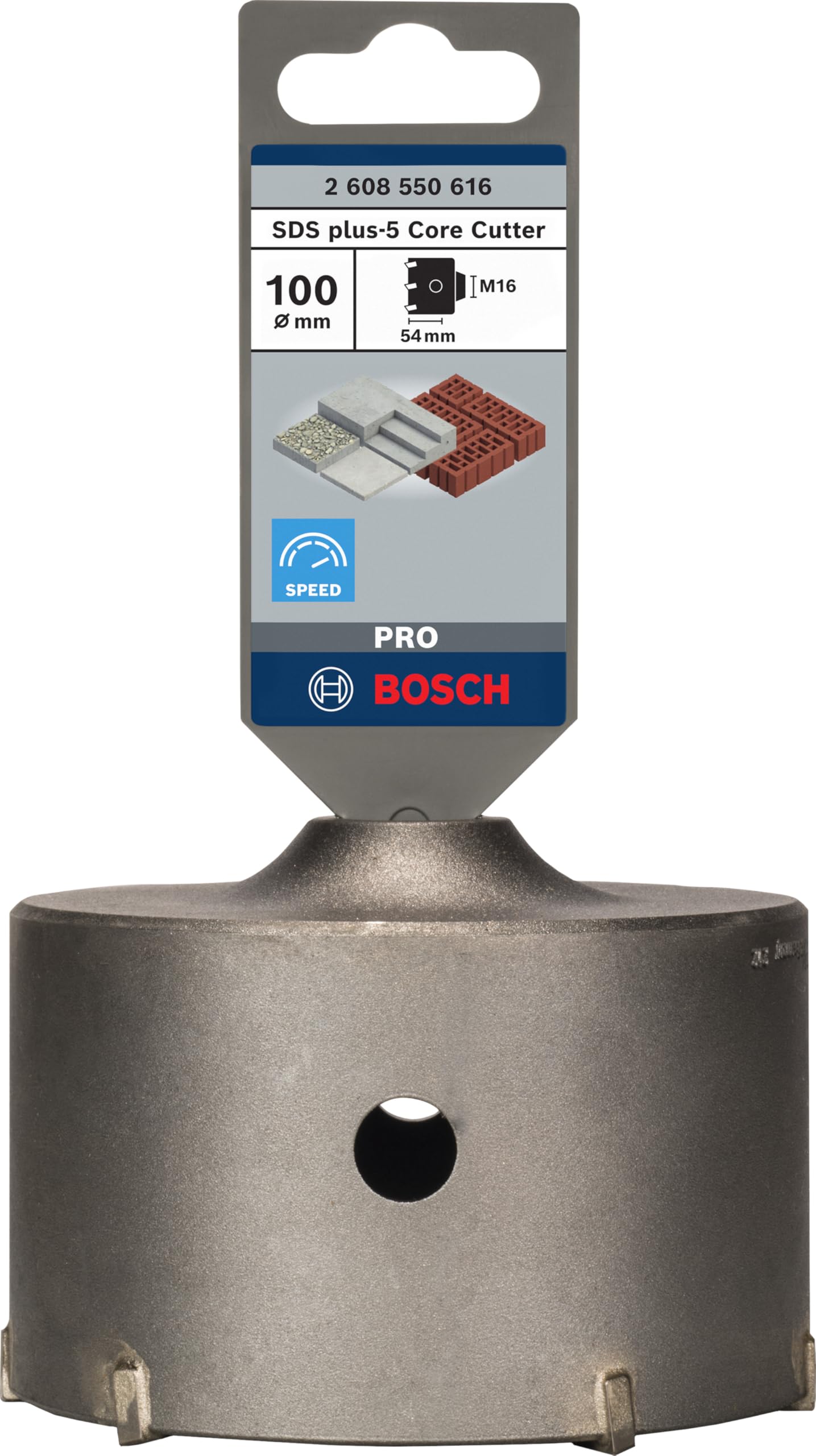 Bosch 1x PRO SDS plus-5 Core Cutter (do Beton, Cegły wapienne i piaskowe, Ø 100 mm, Professional Akcesoria Wiertło do młota)