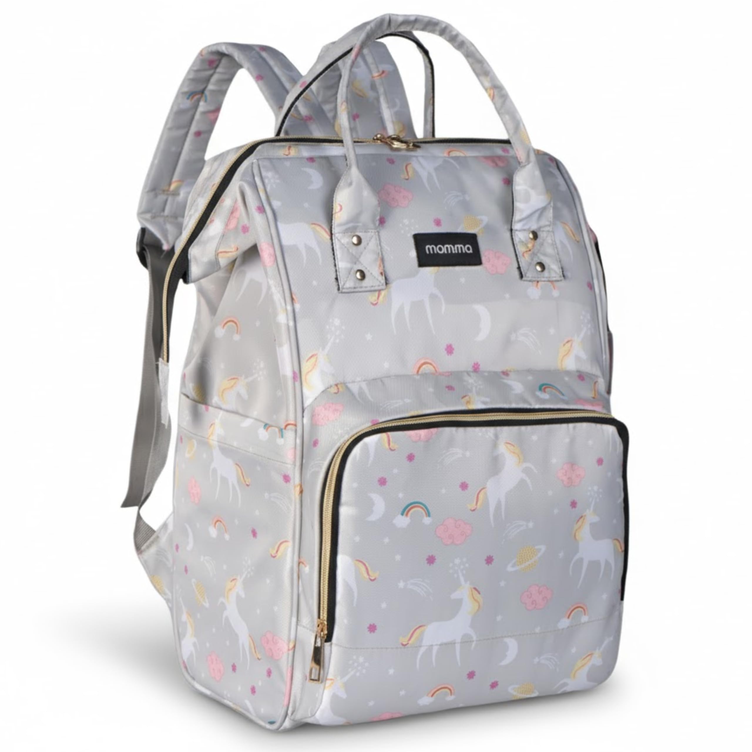 MAMMA Diaper Bag for Mothers for Travel, Baby Bag for Mother Travel, Hospital Bag for Delivery Women, Baby Diaper Bag for Mom, 12 Pockets Diaper Bags for Mothers with 9 Months Warranty