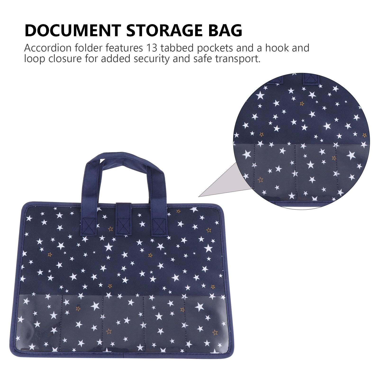 DOITOOL Carpeta Organizadora de Documentos Expandible Material Plástico y Tela Oxford con 13 Bolsillos Resistente al Agua, con Asa para Viaje y Hogar
