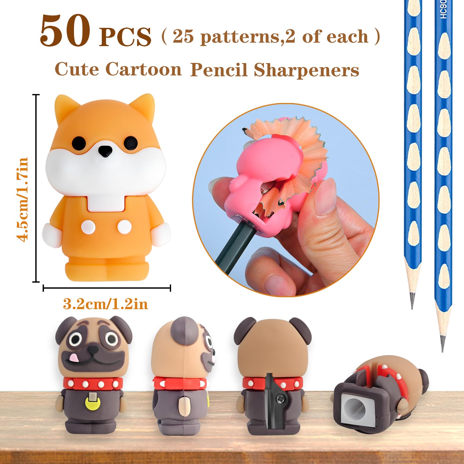 Kawaii temperamatite manuale personaggi cartoni animati 50 pezzi premi classe cancelleria