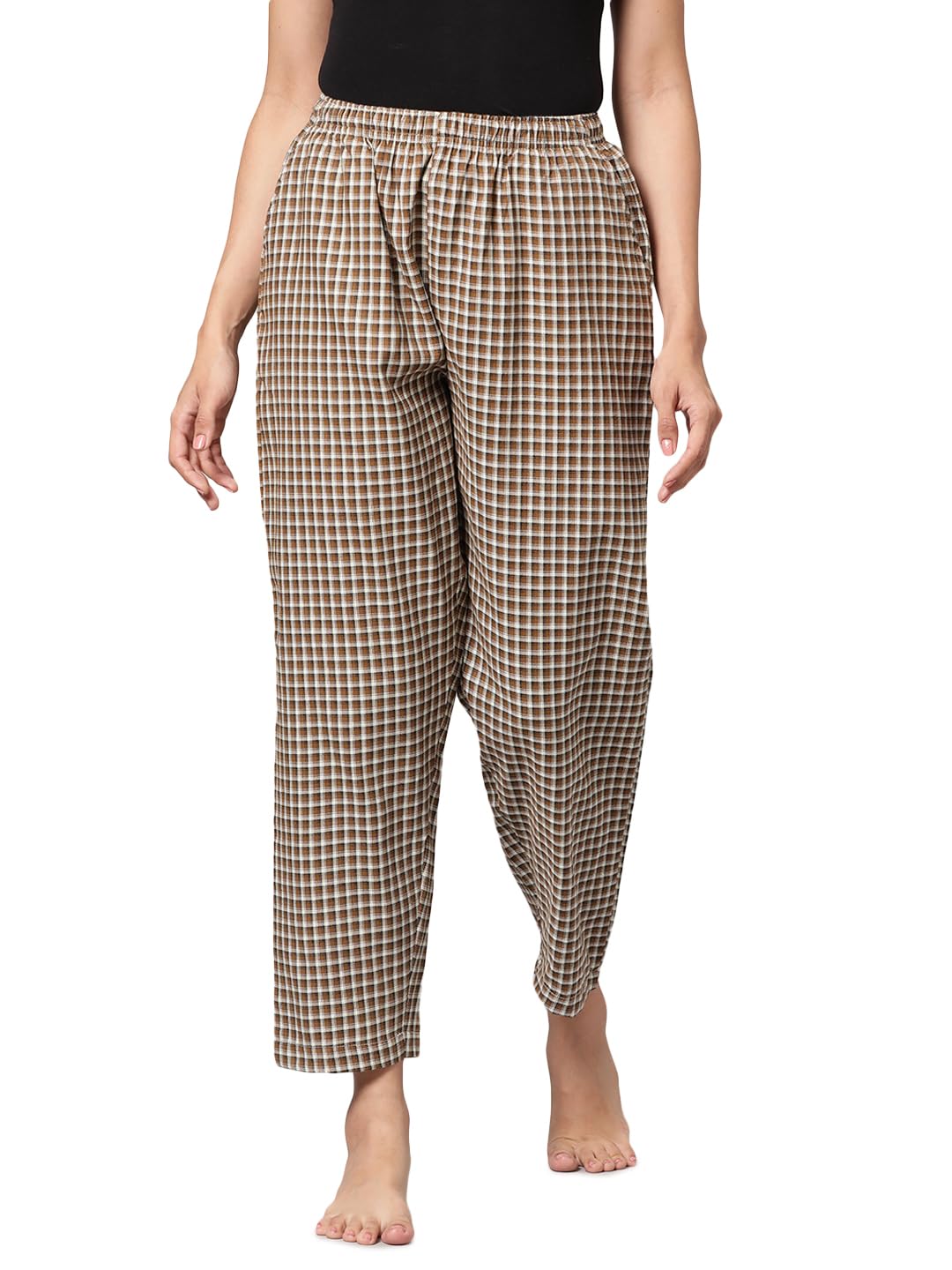 kryptic Womens 100% Cotton woven checked regular fit pyjama-picture-32