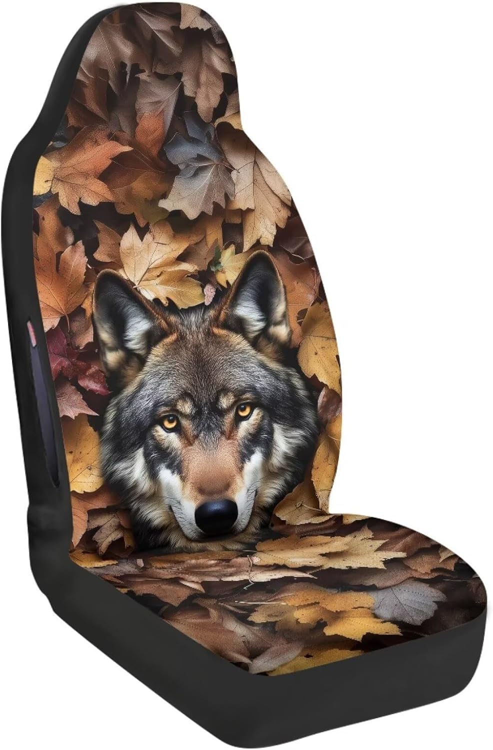 Quelytrip Hunting Camo Wolf Car Seat Cover Waterproof Seat Covers for Cars Front Seat Protectors Airbag Compatible Automotive Seat Covers & Accessories for Men