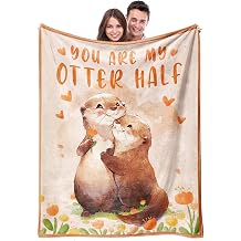 Gift for Her/Him, Gift for Girlfriend from Boyfirend, Otter Blanket 150 * 130cm, for Her/Him, Gifts for Women on Birthday Christmas Valentine