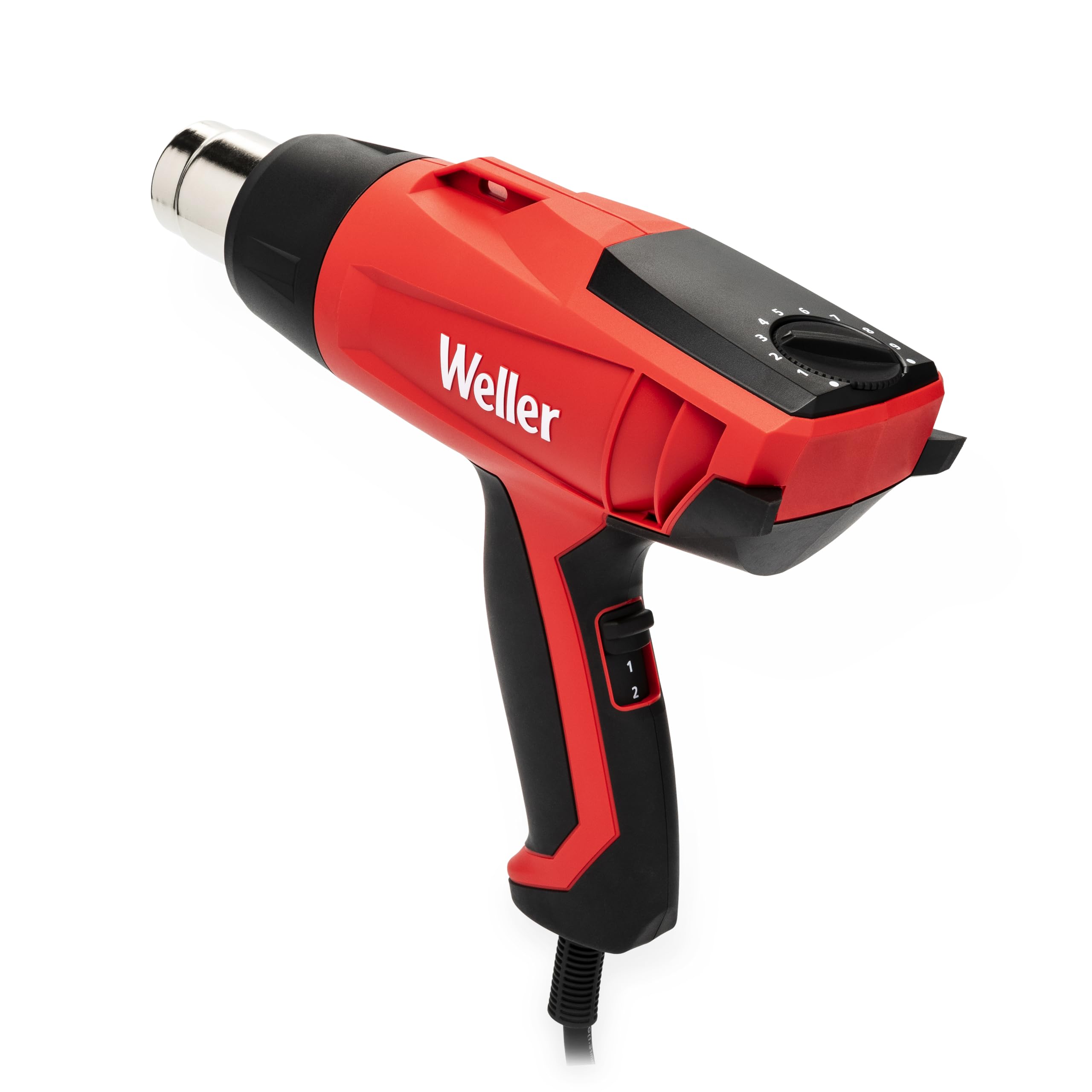Weller WLHG2023C Heißluftpistole 2000 W / 230 V – Heißluftgebläse mit stufenloser Temperaturregelung, schnellem Aufheizen, Überhitzungsschutz und Standfuß für freihändiges Arbeiten