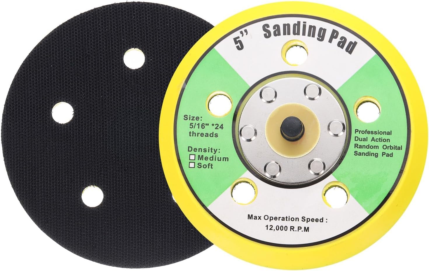 AASONS Random Air Orbital Sander Pad Hook & Loop Backing Disc Plate For Pneumatic Electric Polisher Sanding Abrasives Wood Metal Etc (5 Inch)-image-4