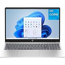 HP Laptop Computer, 15.6&ldquo; FHD Display, Intel 4-Core Processor, 16GB DDR4 RAM, 256GB PCIe SSD, WiFi 6, Bluetooth 5.3, USB-C, HDMI, Webcam, Numeric Keypad, Natural Silver, Windows 11 Home