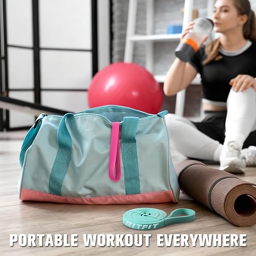 Miniatura 8 de RitFit - Banda de resistencia para levantamiento de pesas, entrenamiento de resistencia, estiramiento corporal, levantamiento de potencia,