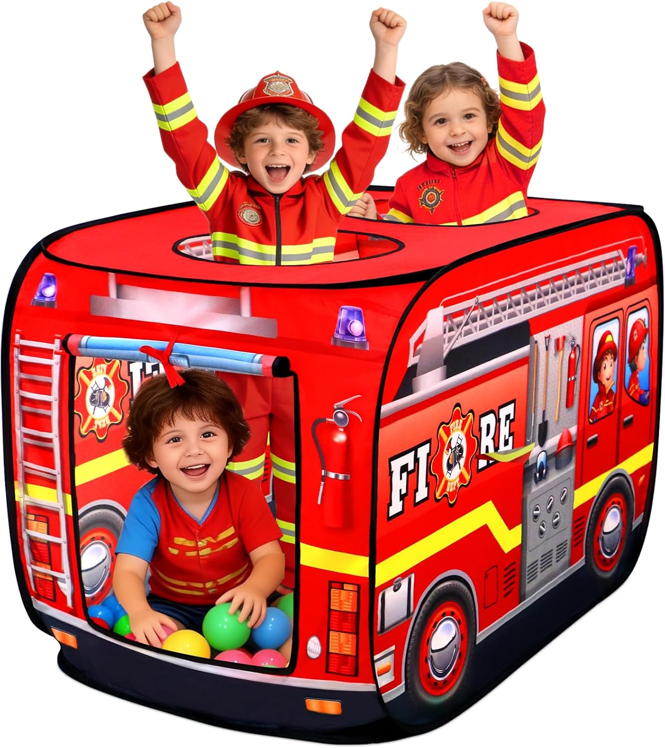 Pop Up Play Tent for Kids Aged 3-5 Years Old Boys and Girls: Police Car Tent Indoor Outdoor Playhouse for Toddlers 3+ Years Old, Fun Role Play Toy Gift