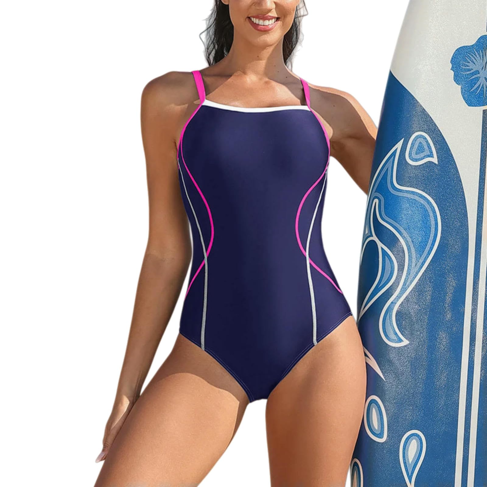 Maillot de bain gainant athlétique Nab-m pour femme avec dos nageur