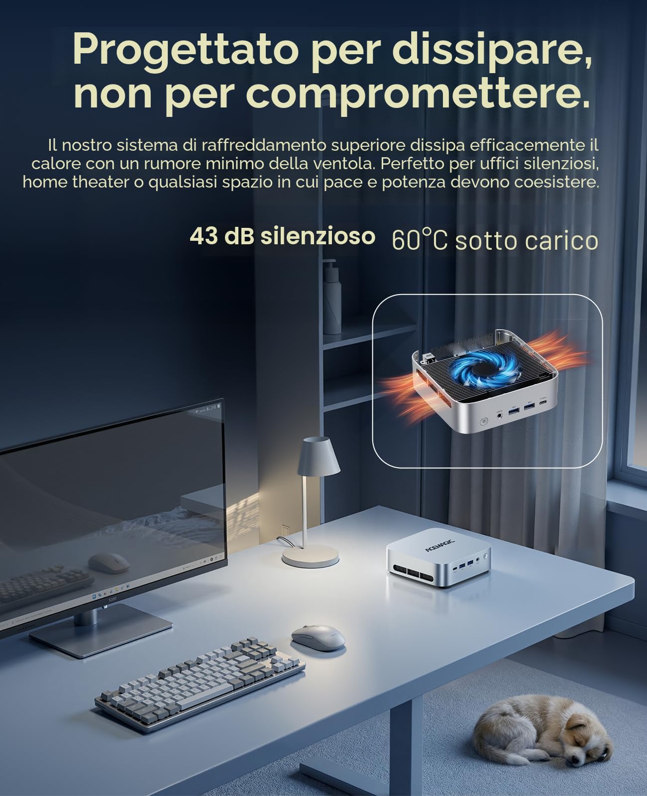 ACEMAGICIAN Kron Mini K1 Mini PC, AMD Ryzen Embedded R2544 (Fino 3,7 GHz), 8GB DDR4 256GB M.2 2280 SSD, Mini Desktop Computer W-11 Pro,Wifi 5/BT4.2/4K UHD, per Ufficio