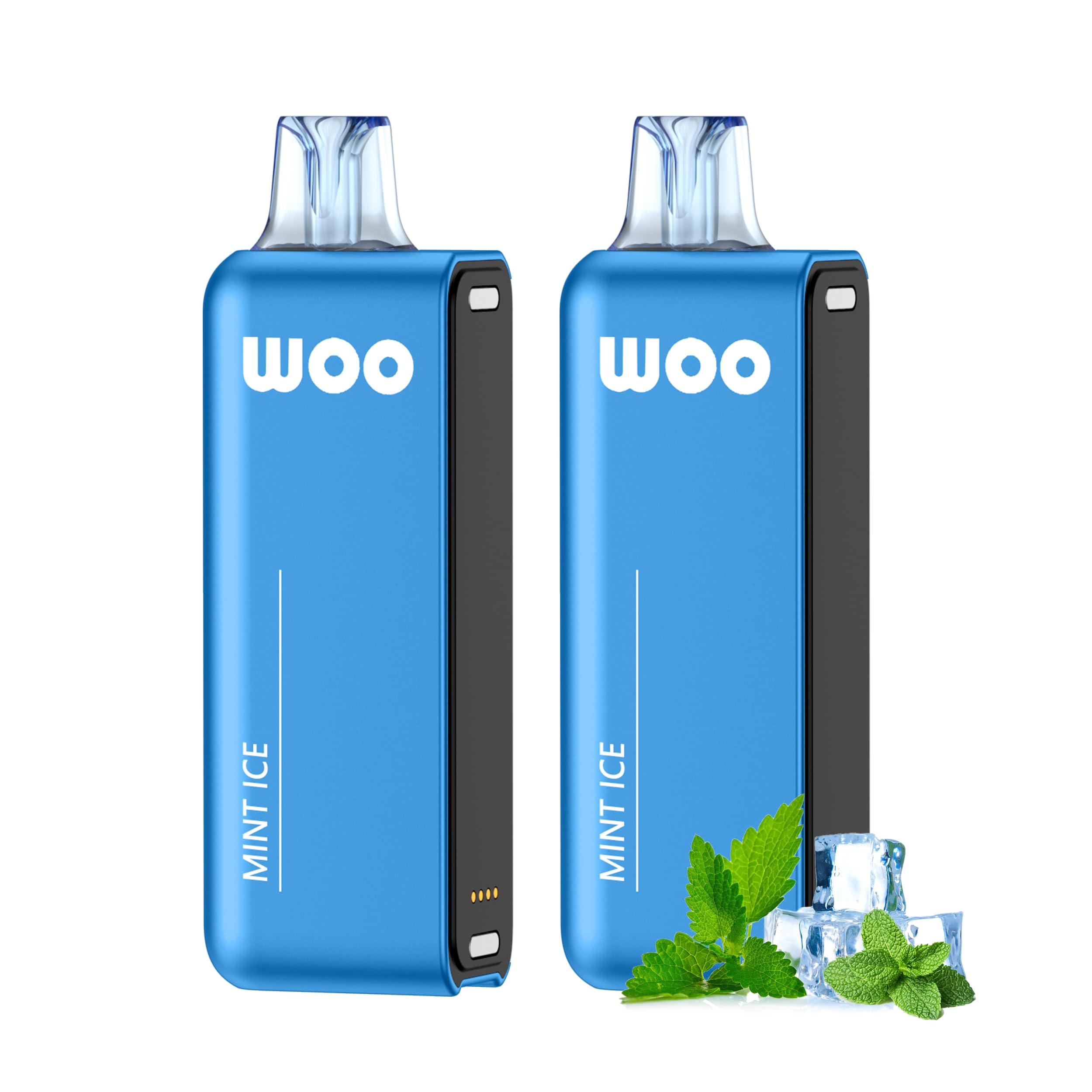 WOO カートリッジ 2個入り 交換用POD 40000回吸引可能 VAPE 交換フレーバー 爆煙 持ち運び 大容量 ニコチンなし タールなし 禁煙補助に最適 ミントアイス
