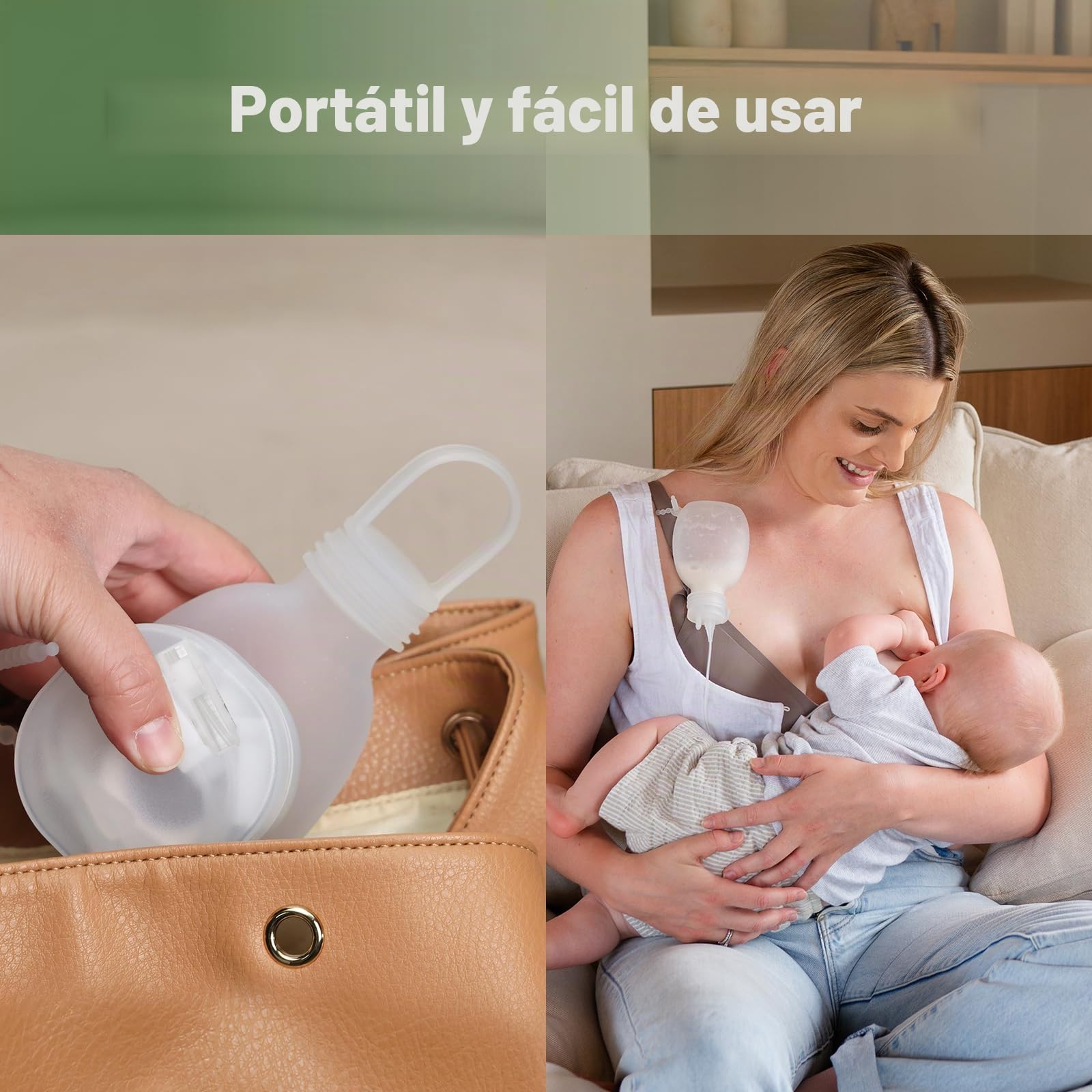 haakaa Sistema de lactancia suplementario para bebés para lactancia, juego de tubo de alimentación de silicona y bolsa, suplemento para el pecho con control de flujo de doble tubo, silicona de grado