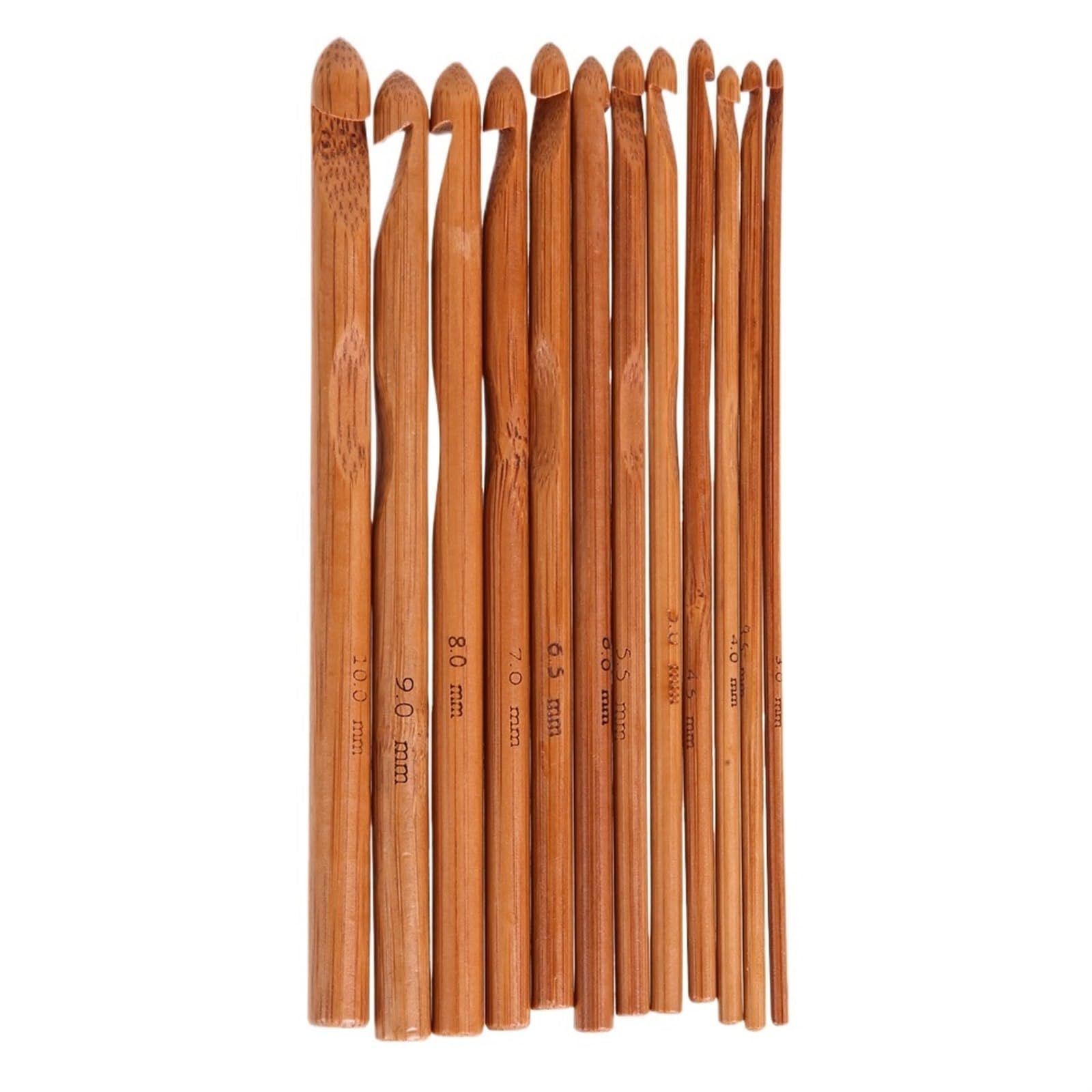 L6NqIAG Crochet Kit 12pcs/Set Bamboo Crochet Hooks Needles Handmade Sewing Knit Weave Crafts Household DIY Knitting Tools