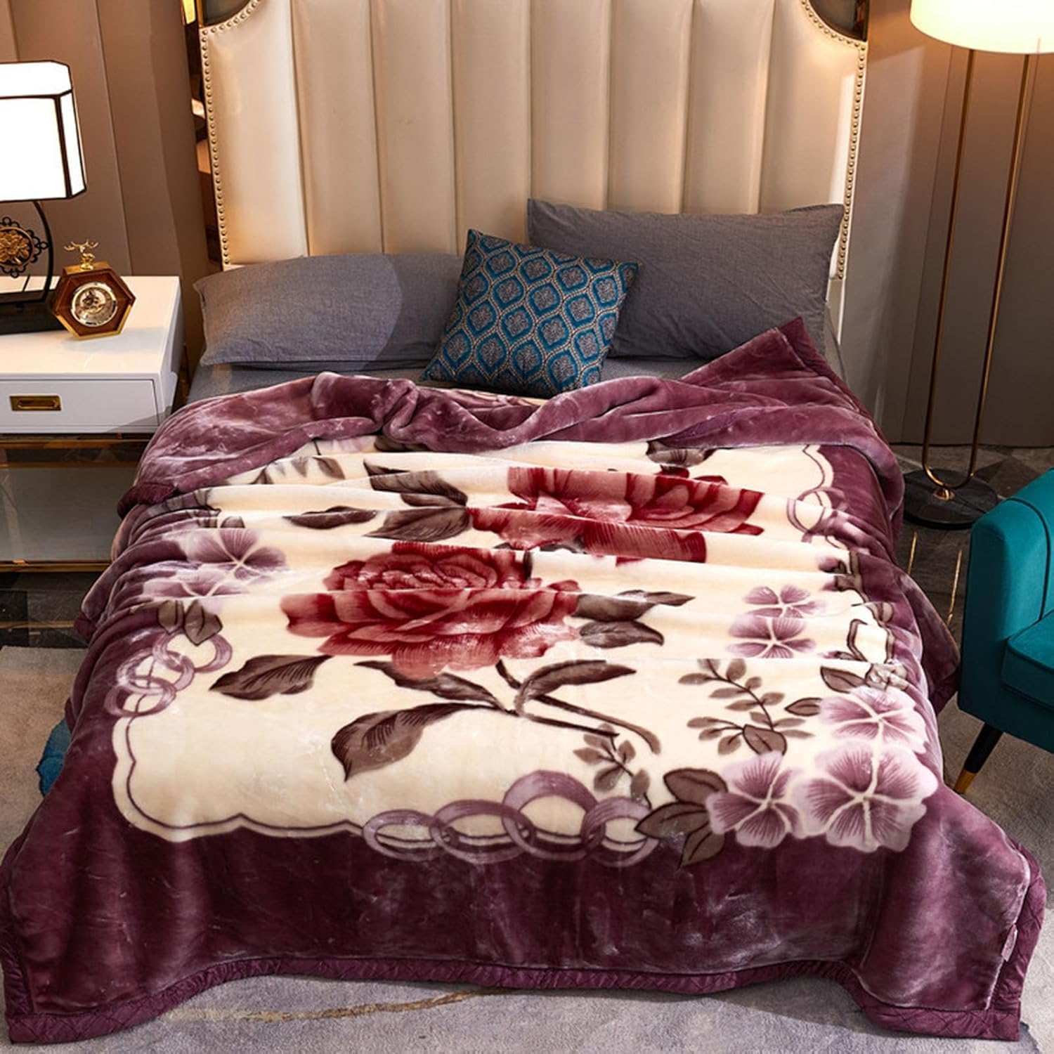 Coperta di Visone Coreana Coperta Ponderata in Pile per Adulti, Coperta Invernale Coperta Pesante da Letto per Dormire Coperta Ponderata Anti Ansia, E, 180 * 220cm