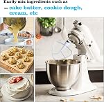K45B Flat Beater for Kitchenaid Stand Mixer, Coated Flat Beater for Kitchenaid Mixer Attachments,4.5-5 Quart Flat Beater Replacement Stand Mixer Attachment Aluminum Paddle Attachment Pastry Beater