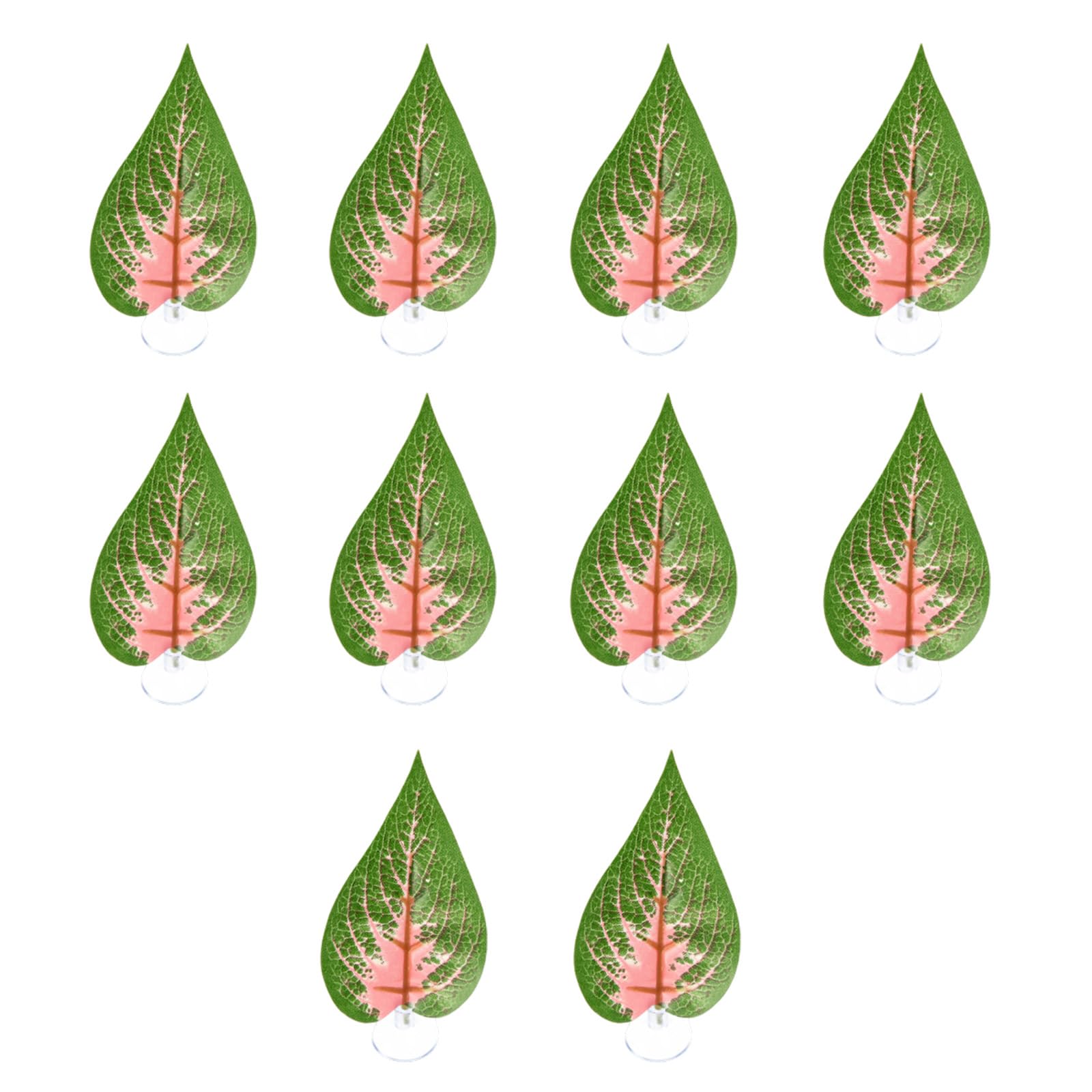 HDOYTXXM Artificial Leaves Decorative Plant with Suction Cup Colorful Decors for Fish Tanks Ornaments for Terrarium Artificial Aquarium Realistic