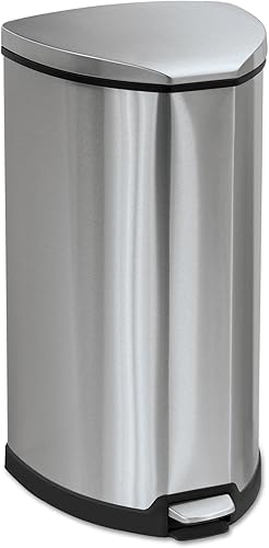 Safco Productos Papelera de acero inoxidable, 10 galones, acero inoxidable