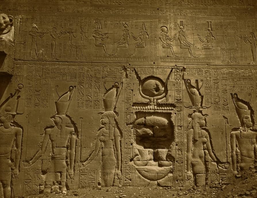 Amazon.com: Bas-relief and hieroglyphics cover wall in the ...