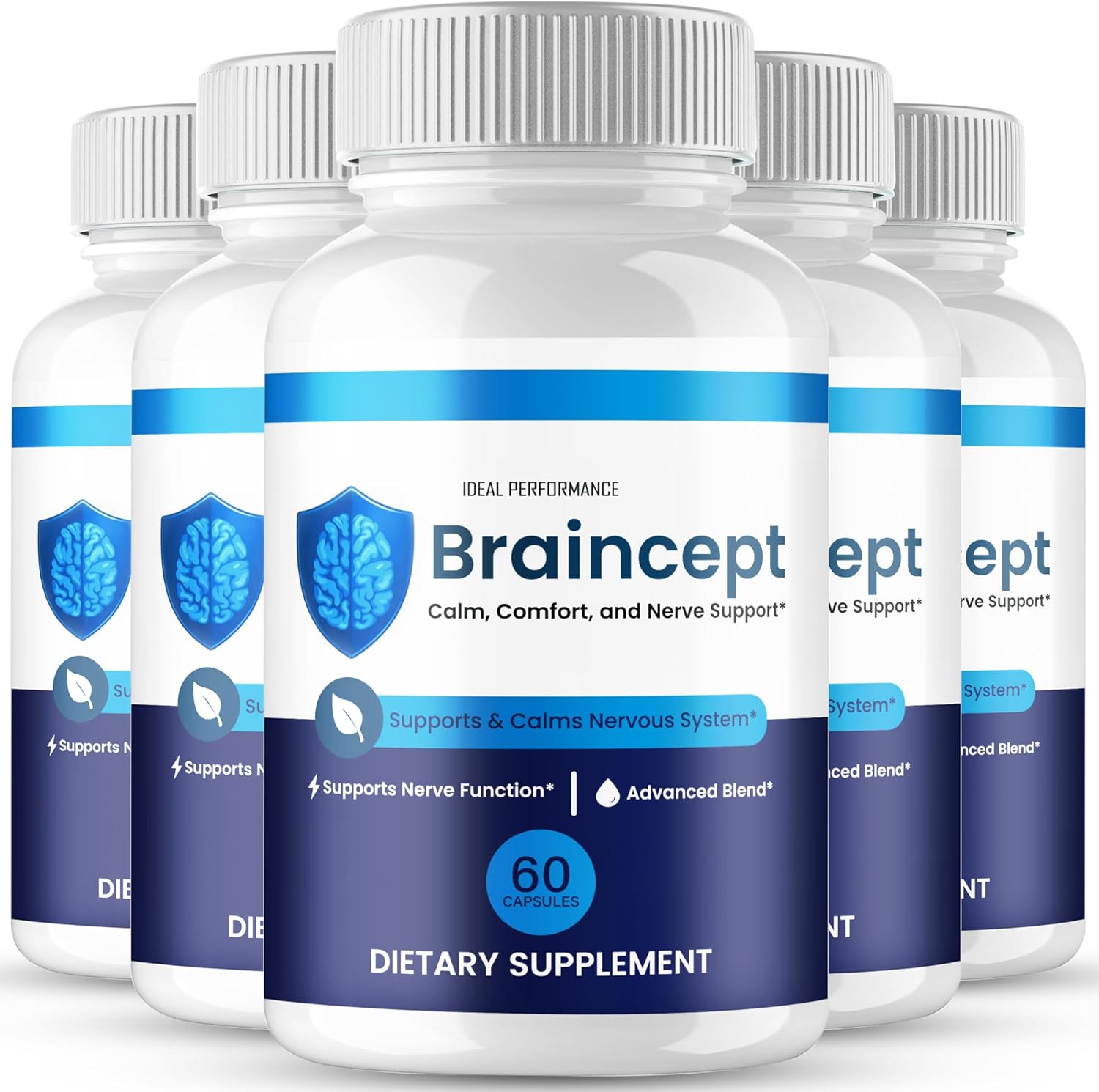 Braincept Capsules, Official Brain Cept Supplement for Brain Health & Memory Support - Maximum Strength, Advanced Formula Nootropic Pills, All Natural Braincept Support Reviews (5 Pack)