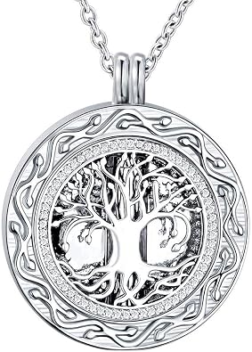 weikui Celtic Tree of Life Urn Necklace for Ashes - Cremation Jewelry Memorial Keepsake Pendant,Mothers Day Keepsake for Dad Sister Grandma Daughter Mom - Funnel Kit Included