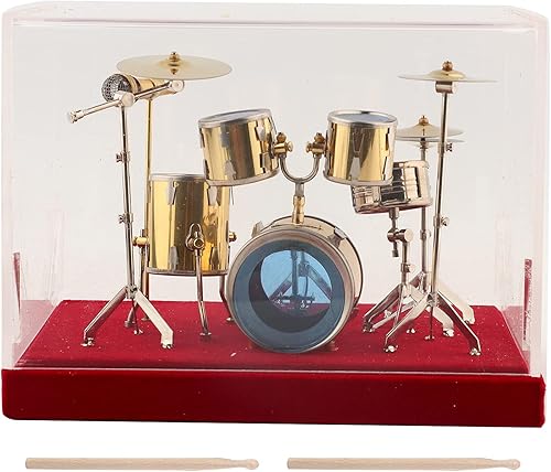 Juego de batería en miniatura de instrumentos musicales en miniatura para escritorio, juego de batería para escritorio, exhibición de modelos, mini Juego de batería en miniatura de instrumentos musicales en miniatura para escritorio, juego de batería para escritorio, exhibición de modelos, mini