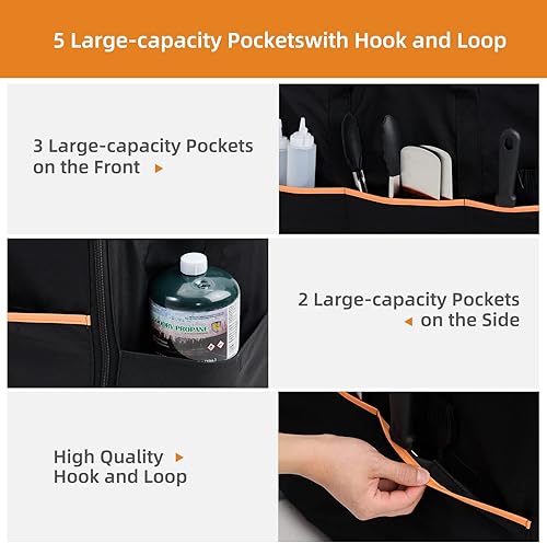 Miniatura 5 de Bolsa de transporte acolchada para parrilla Blackstone de 22 pulgadas sin capucha, 600D resistente al agua al aire libre, bolsa de transporte para