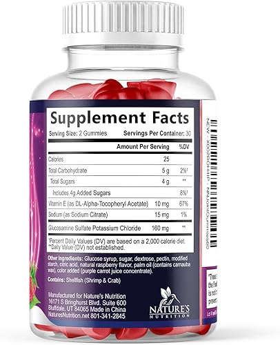 Miniatura 9 de Gomitas de apoyo articular – Glucosamina Plus Vitamina E Suplemento de apoyo articular de la naturaleza para molestias ocasionales para espalda