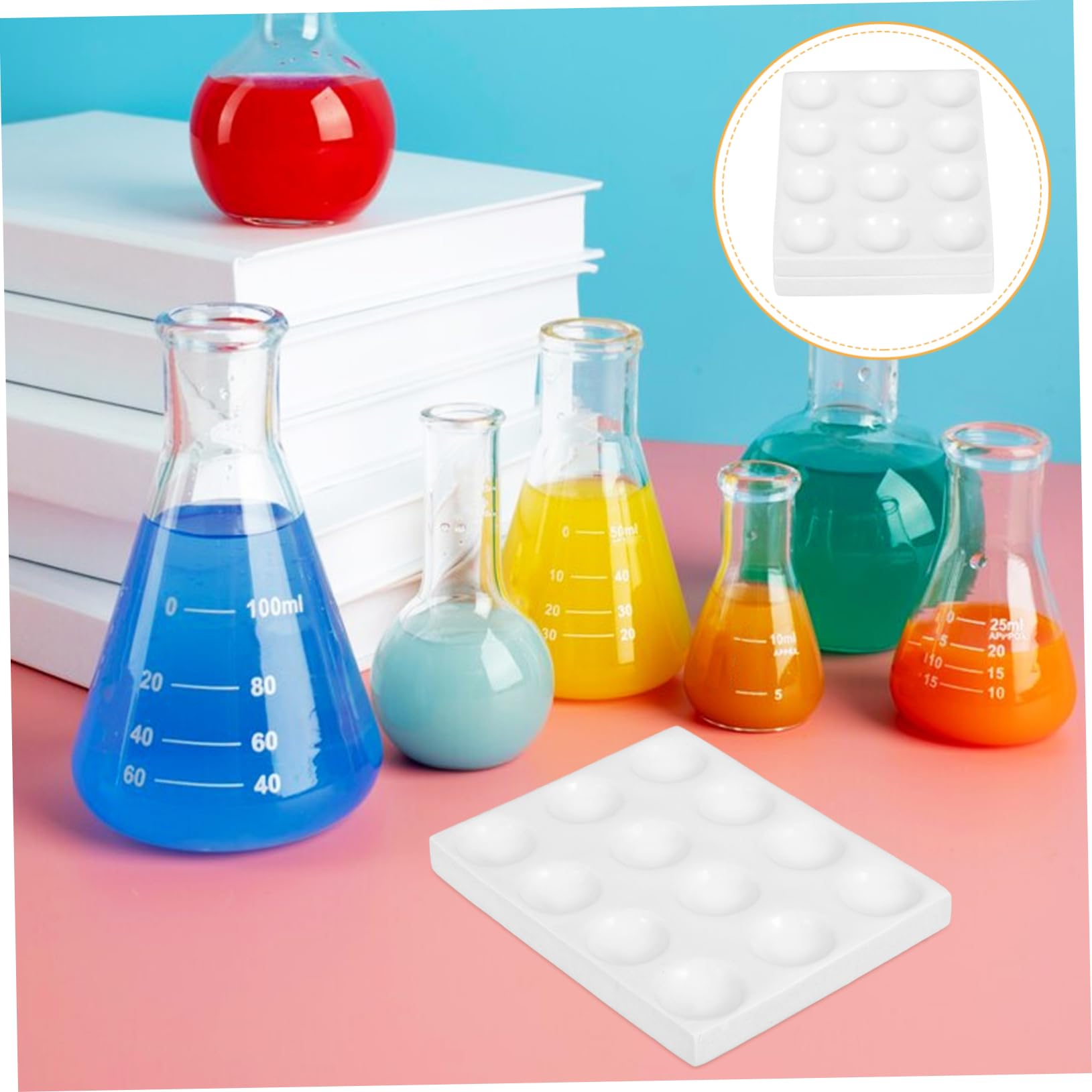 Gatuida 4pezzi Piastra Reazione Ceramica Per Esperimenti Chimici Strumento Laboratorio Versatile e Resistente All Usura Per Operazioni Di Reazione e Analisi