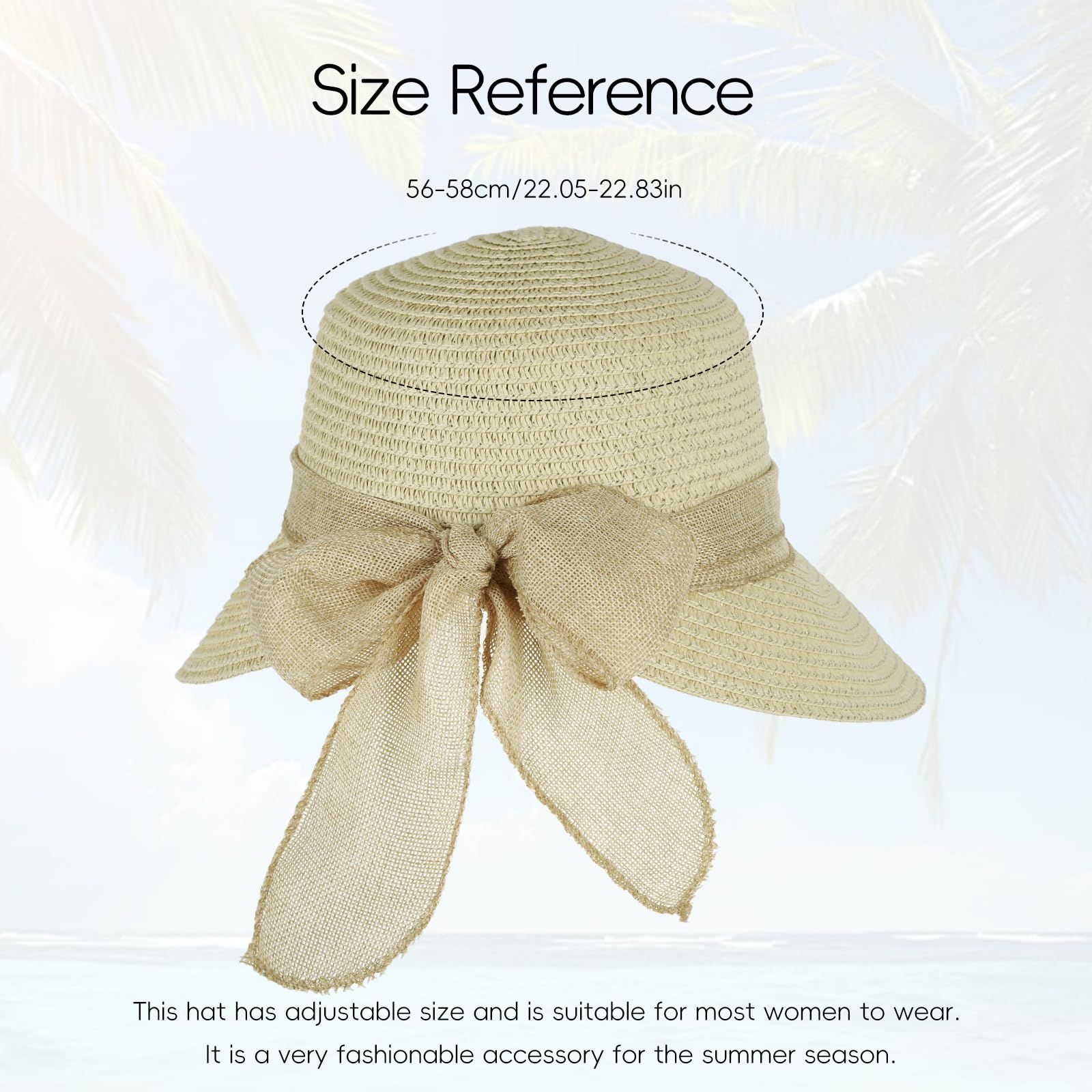 SUKUTU Cappello da spiaggia da donna, UPF 50+, protezione UV, cappello estivo di paglia con tesa larga, pieghevole e arrotolabile