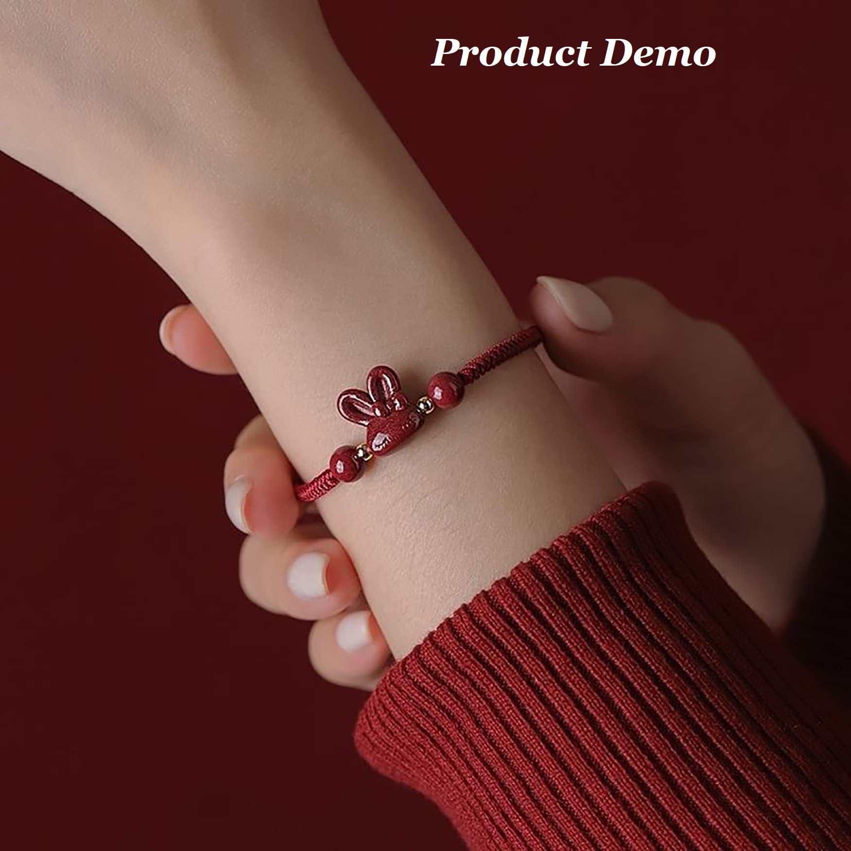 Bracciale Feng Shui, Bracciale Feng Shui Rosso Viola Sabbia Cinabro Coniglio Forte Talismano per Il 2026 Anno del Coniglietto Bracciale Ricchezza Bracciale Cinese Cordoncino Rosso Amuleto Chakra per