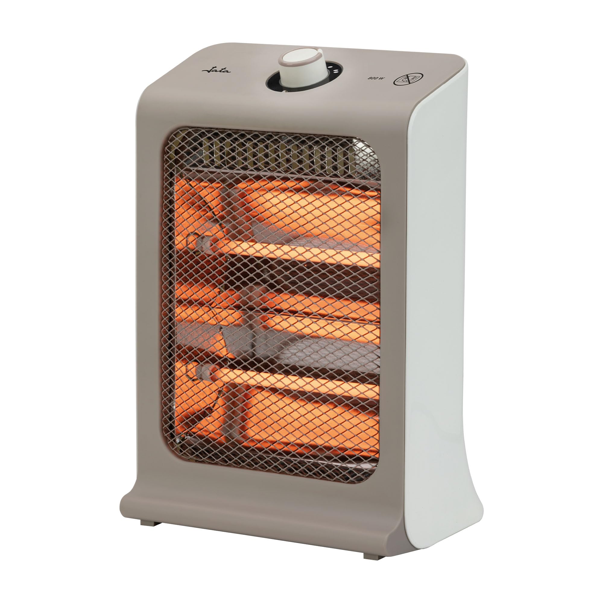 Jata JCES2460 - Riscaldatore a basso consumo Stufa elettrica 800 W con 2 barre al quarzo, 2 potenze di calore (400-800 W) silenzioso, risparmio energetico, antiribaltamento, maniglia per il trasporto