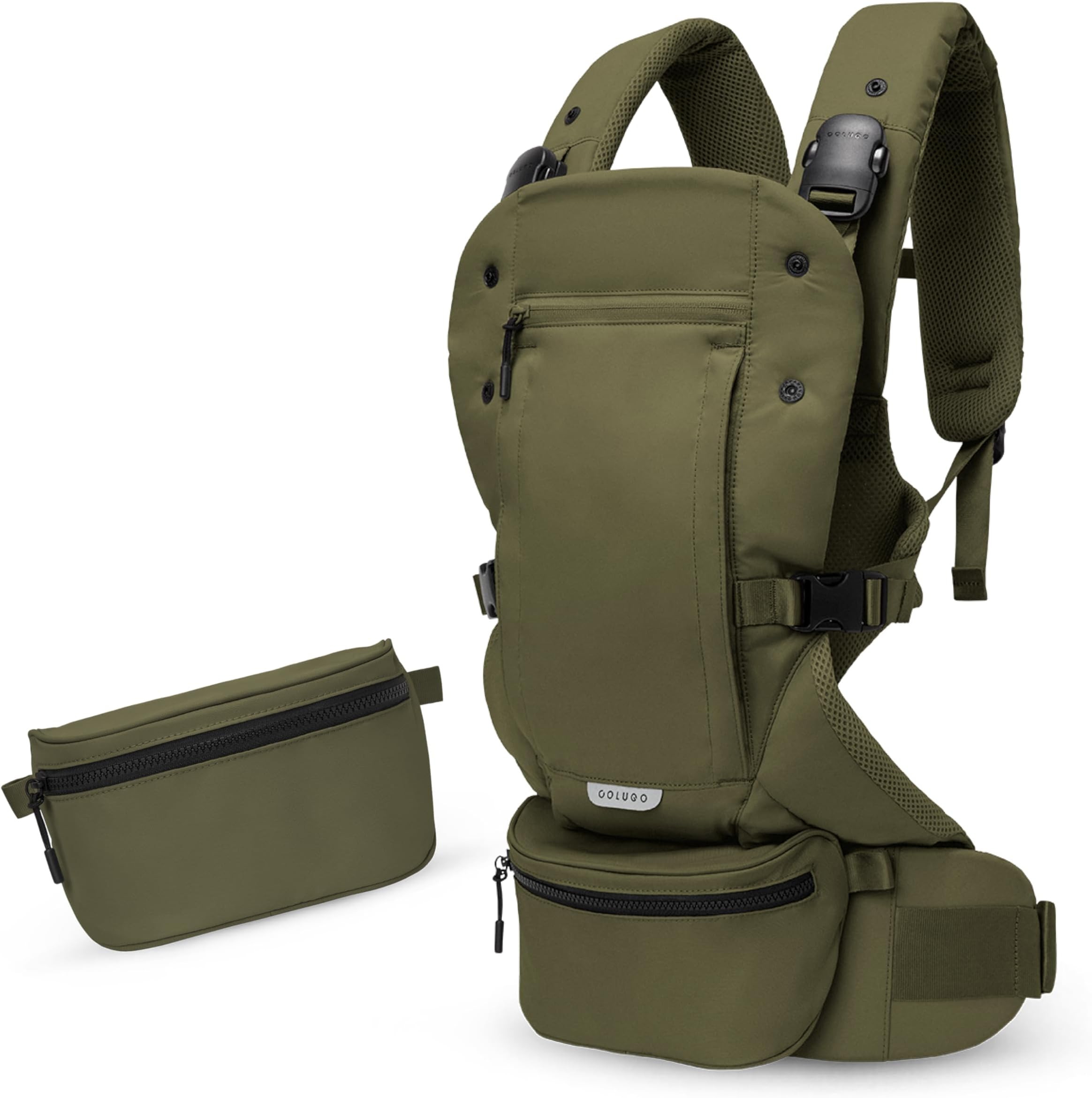 Colugo Baby Carrier - Newborn to Toddler Hip Carrier with Adjustable Fit Multiple Carriying Positions (Olive)