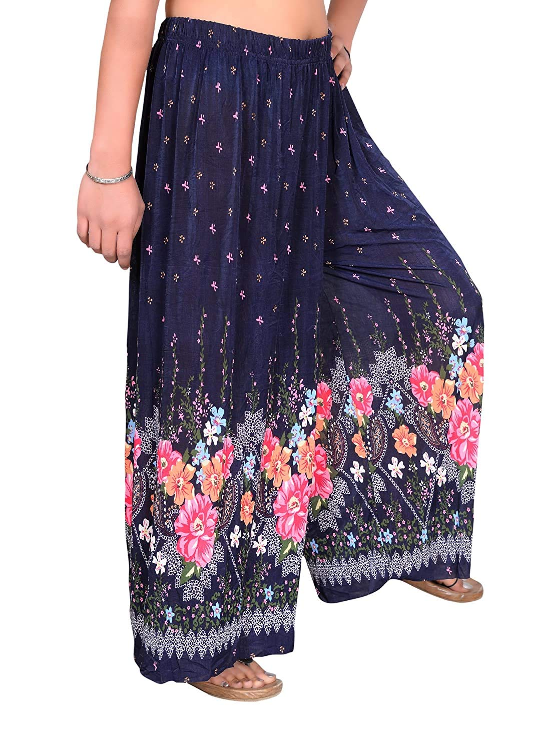 devil Women's Lycra Printed Regular Fit Elastic Closure Palazzo (Multicolour, Free Size)-picture-12