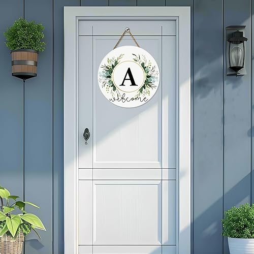 Miniatura 10 de Letrero de bienvenida con letra G de primavera para puerta delantera, corona de primavera y verano para decoración de puerta delantera, decoración