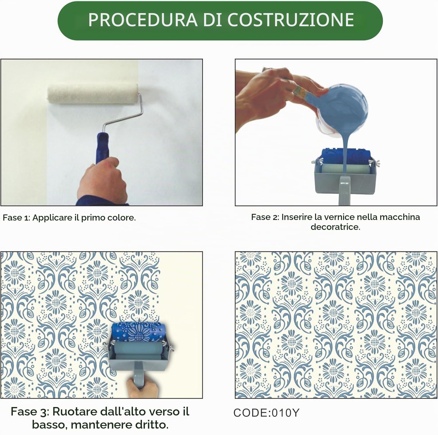 Rullo per pittura a macchina per 5 pollici Spazzola a rullo verde Decorazione della parete della casa dello strumento fai da te