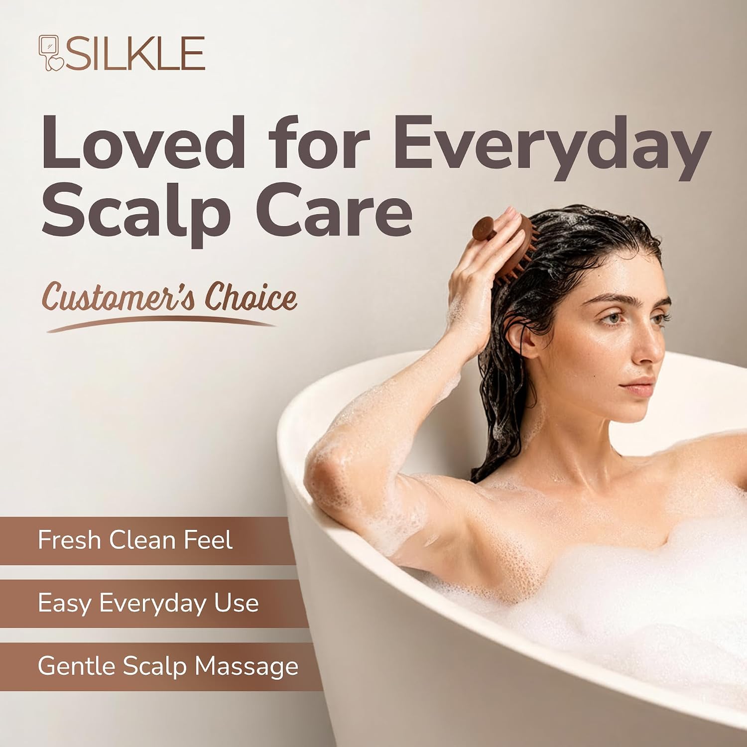 SILKLE Scalp Massager & Silicone Scalp Scrubber - Exfoliating Shampoo Brush