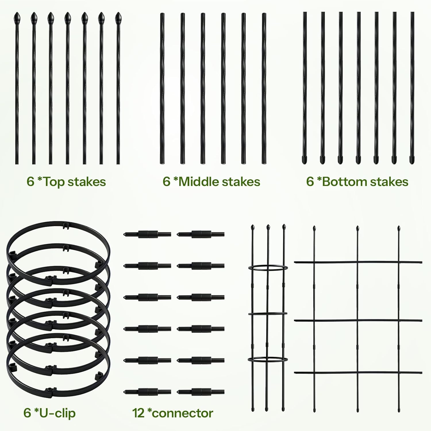 2 Pack Garden Trellis, 47" Trellis for Potted Plants, Plant Trellis for Pots, Plant Cages & Supports for Vines Crop, Plant Trellis for Climbing Plants Indoor Outdoor,Flower, Vines, Vegetable