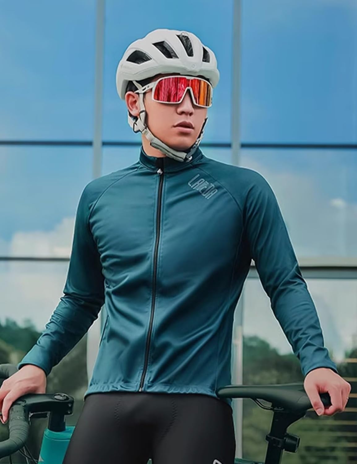 LAMEDA Winter Cycling Jersey for Men Thermal Fleece Windproof Bike Jersey for Cold Weather Long Sleeve Bike Jacket - Image 2